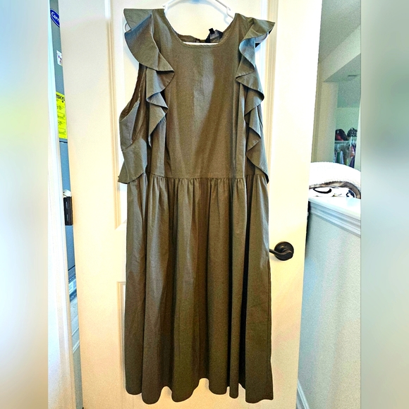 Eloquii Flutter Sleeve Fit and Flare Dress - Picture 4 of 7